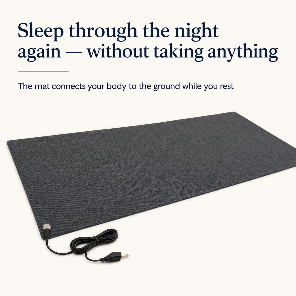 Sleep Through the Night Again — Without Taking Anything. Just Lie Down: The Mat Connects Your Body to the Ground While You Rest.