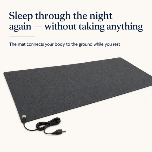 Sleep Through the Night Again — Without Taking Anything. Just Lie Down: The Mat Connects Your Body to the Ground While You Rest.